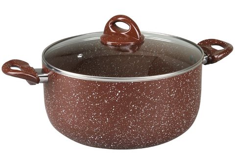 Кострюля 26 см с мрам. покр., алюм. CL2604 Marrone