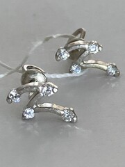 Пусеты зигзаг (серебряные серьги)