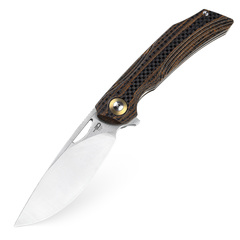 Фото Складной нож Bestech Falko, сталь 154CM, рукоять G10/Carbon fiber, оранжевый