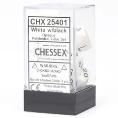 Chessex 7-dice set White/Black