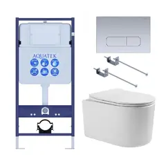 Aquatek Мия SET AQUATEK МИЯ-014 4В1 Инсталляция с унитазом и клавишей фото