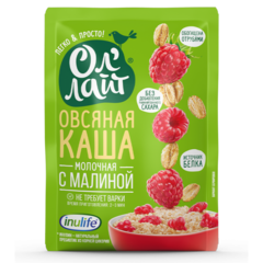 Молочная овсяная каша с малиной 'Ол'лайт', 240г 🔸 6 шт х 40г