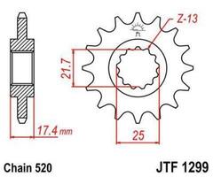 Звезда ведущая VT250 Magna Xelvis CB250 Hornet VTZ250 JTF1299.14