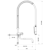 Delabie 433422 Комплект для предвартельной мойки, без крана, короткая стойка F3/4", телескопич. излив
