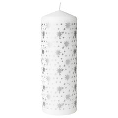 Свеча IKEA VINTERFINT (ВИНТЕРФИНТ), Бело-серебряный, 70 часов, 19 см