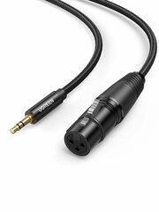 Кабель UGREEN AV182 (20763) 3.5mm Three-Pole Male to XLR Female Audio Cable, 1м, черный