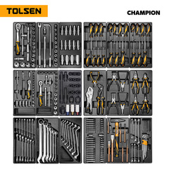 TOLSEN (TT85416-239) Набор инструментов 239 предметов, "CHAMPION", для тележки, 18 ложементов