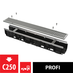 Alcaplast AVZ103-R104 Дренажный канал 100 мм с оцинкованной рамой и оцинкованной решеткой фото