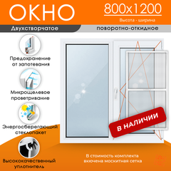 Пластиковое окно 800 х 1200 ТермА Эко