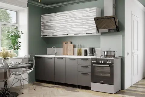 Кухня Рио 2.0 м белый / маренго