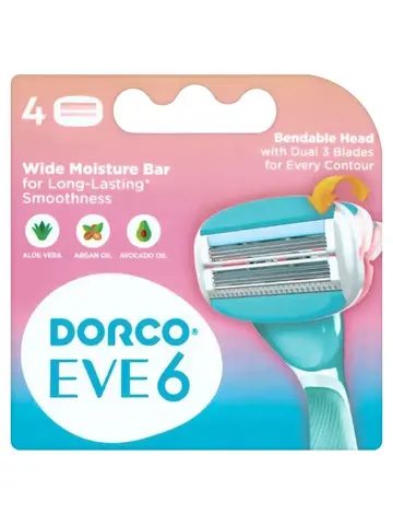 DORCO EVE 6 4'S сменные кассеты женские с сгибаемым катриджем (Ю.Корея)