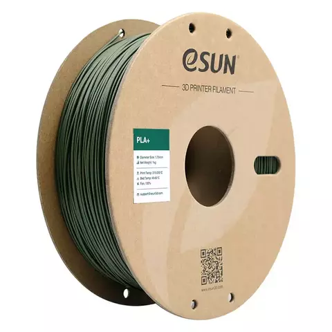 Катушка пластика PLA+ ESUN 1.75 мм 1кг., оливковая