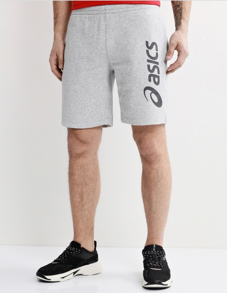 Asics Big Logo Sweat Short шорты для бега мужские серые (РАСРОДАЖА)
