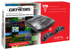 Sega Retro Genesis Modern Wireless (170 игр, AV-кабель, беспроводные геймпады)