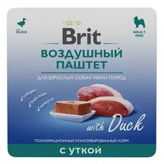 Brit Premium воздушный паштет для взрослых собак мини пород утка 100г