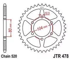 Звезда JT ведомая JTR478.43 зуб KAWASAKI ZX6-R Z750 R