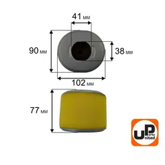 Фильтр воздушный UNITED PARTS для 173/177F, GX240/GX270 (овальный) (90-0465)