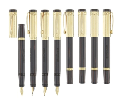 Ручка перьевая Aurora Umberto Nobile Dark-Brown & Vermeil Gold, M (AU-950M)