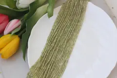 Цирконий кубический (фианит) граненый бочонок, зелёный, 3 мм нить, К265
