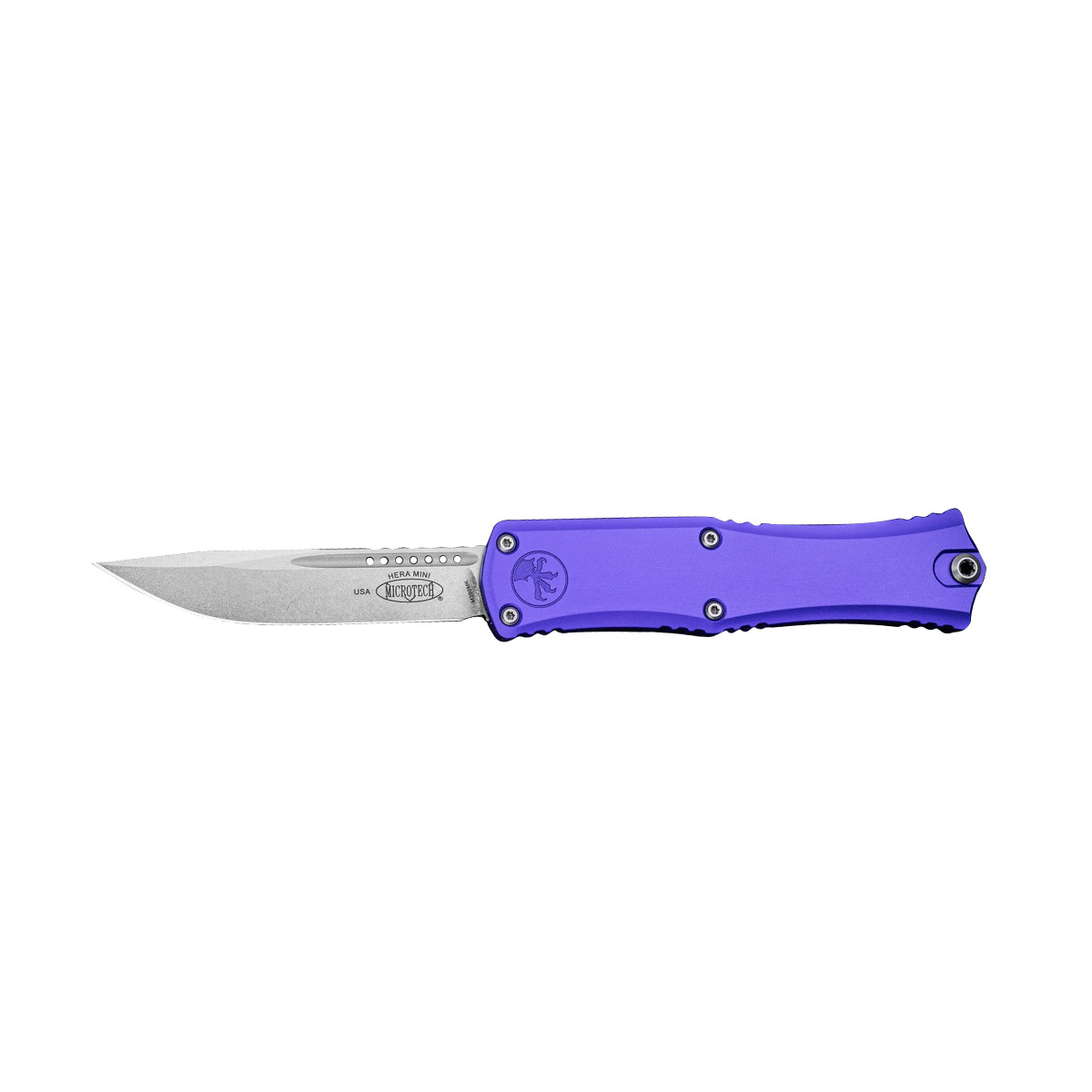 Автоматический нож Microtech Hera II Mini S/E, сталь M390MK, рукоять алюминий, фиолетовый