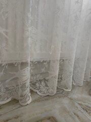 Тюль в гостиную INVA жаккард с рельефным рисунком "Птички" 260х400/белый
