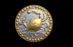Силиконовый молд № 392 медальон Рак 6 см