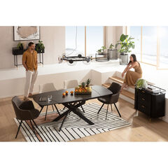 Стол раздвижной Twist Black 120(30+30)x90 см