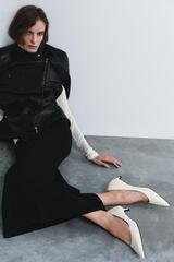 ZARA КОЖАНЫЕ ТУФЛИ KITTEN LIMITED EDITION, БЕЛЫЙ