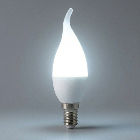 Лампа светодиодная LED 9вт Е14 дневной матовая свеча на ветру LB-570 38136 FERON
