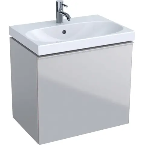 Geberit Acanto 500.614.JL.2 Тумба под раковину, 59.5x53.5x41.6см,песчаный глянец / матовый песочно-серый, песчаный глянец / глянцевое стекло