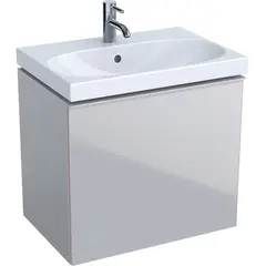 Geberit Acanto 500.614.JL.2 Тумба под раковину, 59.5x53.5x41.6см,песчаный глянец / матовый песочно-серый, песчаный глянец / глянцевое стекло фото