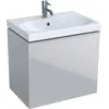 Geberit Acanto 500.614.JL.2 Тумба под раковину, 59.5x53.5x41.6см,песчаный глянец / матовый песочно-серый, песчаный глянец / глянцевое стекло