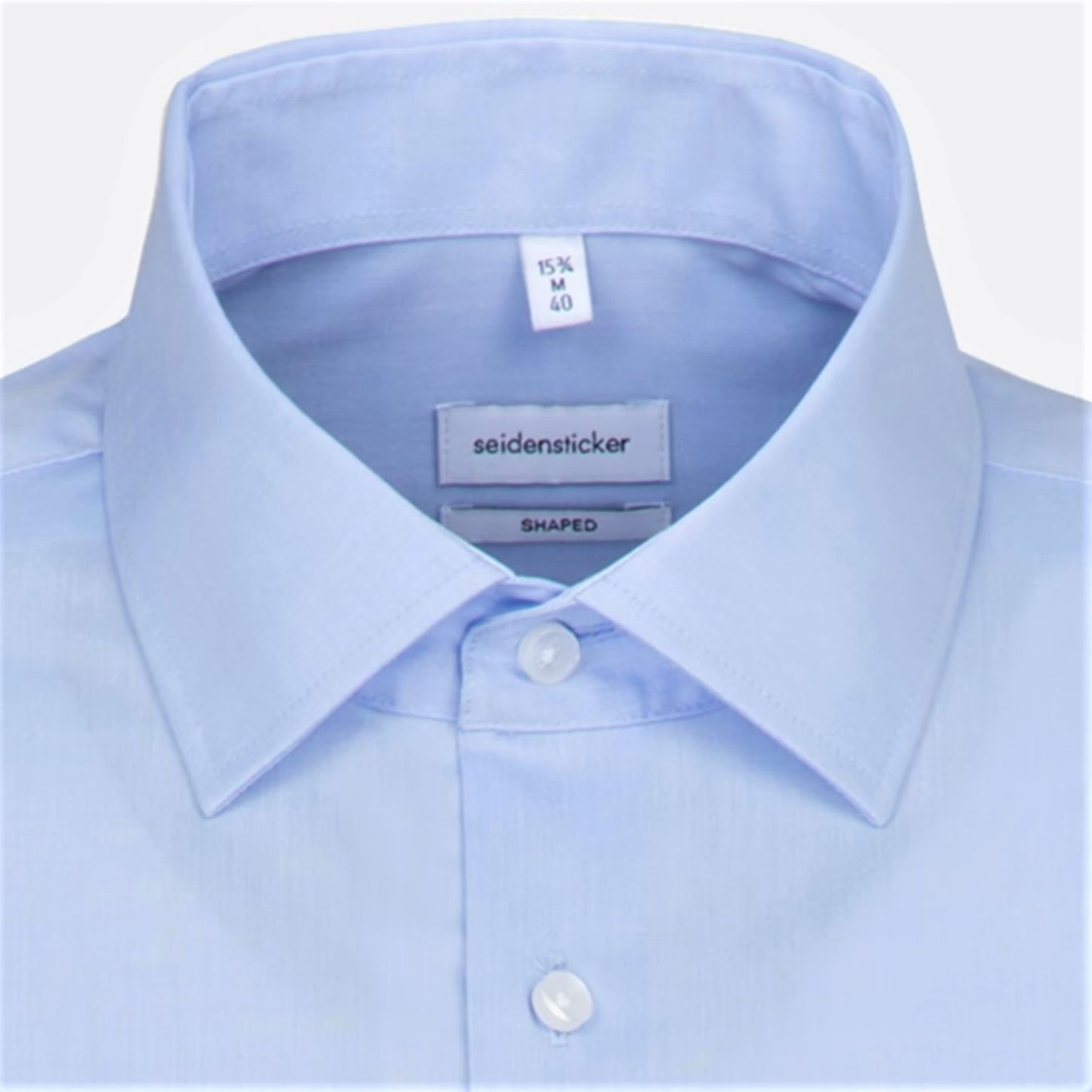 Сорочка Seidensticker Shaped Fit 01.021005-10 из поплина голубая, удлиненный рукав