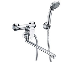 WasserKRAFT Leine 3502L Смеситель для ванны с длинным изливом, цвет: хром фото
