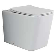 Ceramica Nova Cubic CN1809 Напольный пристенный унитаз-соло с ультра тонким сидением с функцией плавного закрытия, цвет: белый фото