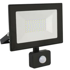 Прожектор светодиодный, Ultraflash, LFL-3002S C02, 30 Вт, 6500 К, IP65, 2100 Лм, дат движ., чер