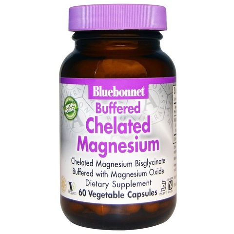 Bluebonnet Nutrition, Буферизованный хелатный магний, 60 растительных капсул