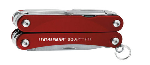 Мультитул-брелок Leatherman Squirt PS4 Red, 9 функций (831227) цвет красный | Multitool-Leatherman.Ru