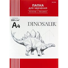 Папка для черчения А4 10л., Проф-Пресс, без рамки, цветная обложка, 200г/м2, "Схема стегозавра"