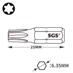 Бита T 7 х25мм TORX S2 1шт SGS 6325-T7