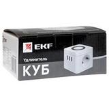 Удлинитель Куб 2 гнезда 3USB 2,4А+зарядное устройство 1,3 метра 1мм2 UBA-CUB-3-WC EKF — фото 3