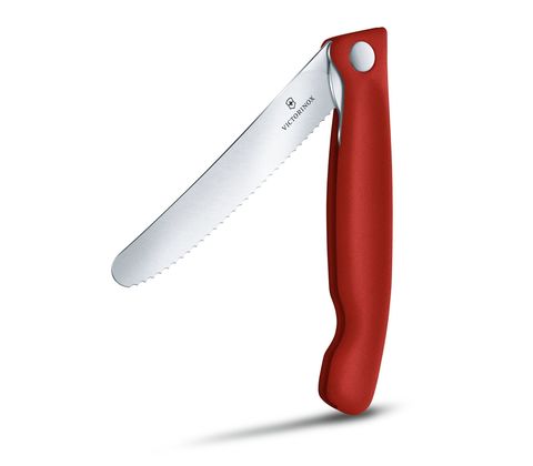 Нож кухонный складной Victorinox Classic, 110 mm, Wavy Edge, Red (6.7831.FB)