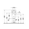 Duravit ME by Starck 2809312000 Писсуар Rimless электр.писсуар с питанием от батареек, без смывного края, подача воды сзади, с вытяжкой, сток гор.с HygieneGlaze