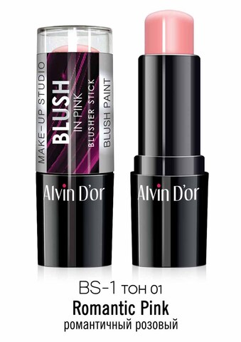 Alvin D`or BS-1 Румяна-стик blusher stick тон 01 романтичный розовый  9гр