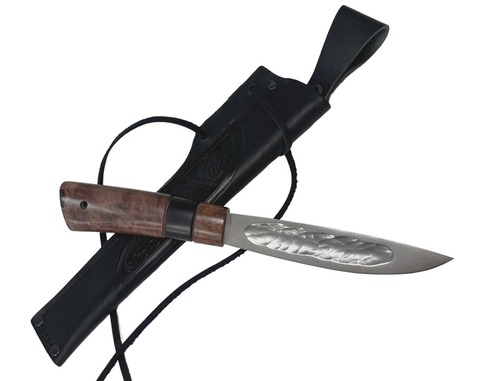 Нож Север, Bohler K340, рукоять кап клёна, граб, (коричневый)