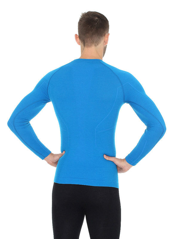 Термобелье мужское Brubeck Active Wool терморубашка голубая - 2