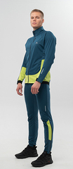 Элитный утеплённый лыжный костюм Nordski Race Dark Jeans / Lime мужской