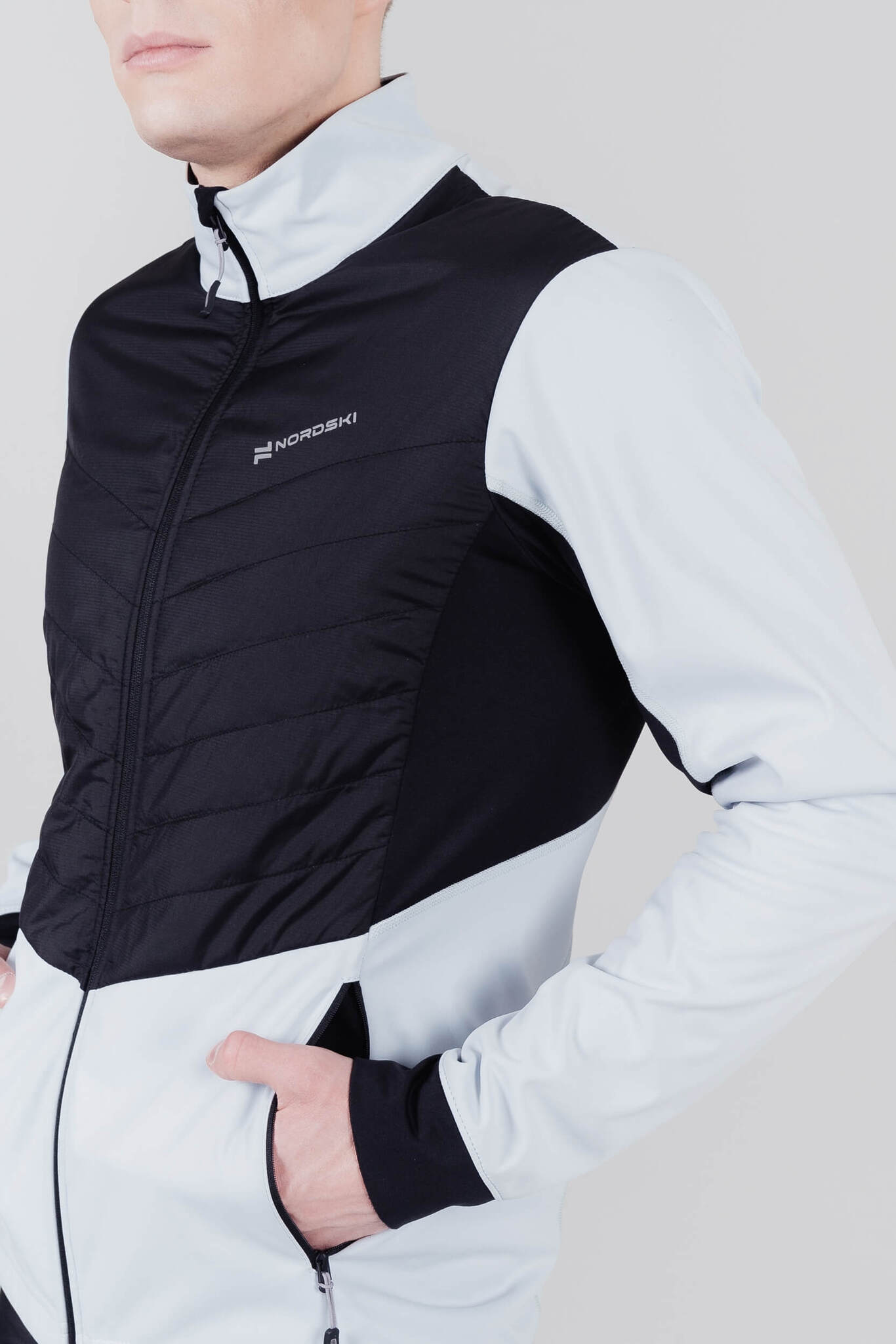 Мужская куртка для лыж и бега зимой Nordski Hybrid pearl blue-black - 5