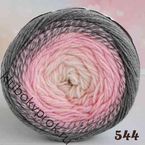 YARNART FLOWERS MERINO 544, Бежевый/розовый/серый