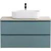 BelBagno KRAFT-800-2C-SO-AO База под раковину подвесная с фрезерованными ручками по всей длине фасада с двумя выкатн. ящ., Голубой Мат., 800x455x500